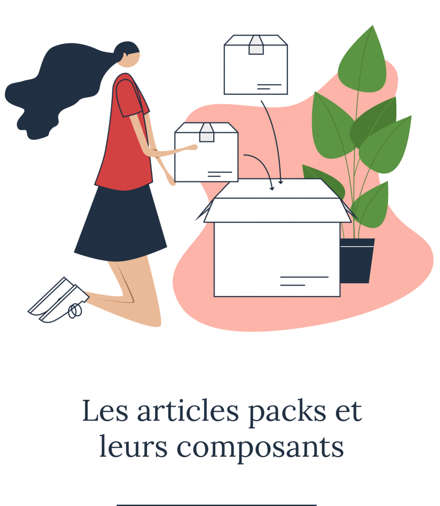 Les articles packs et leurs composants